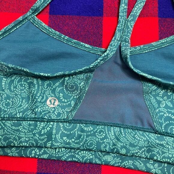 Lululemon Flow Y Nulu Bra Foli Manifesto Bali Breeze Tofino Teal Size 8 - Picture 3 of 4